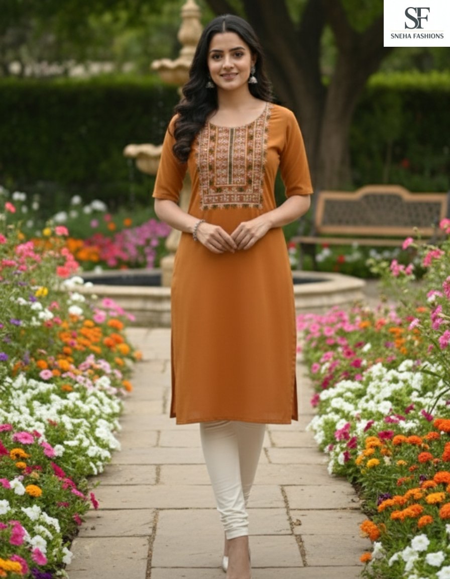 Traditional Cotton Embroidery Kurti