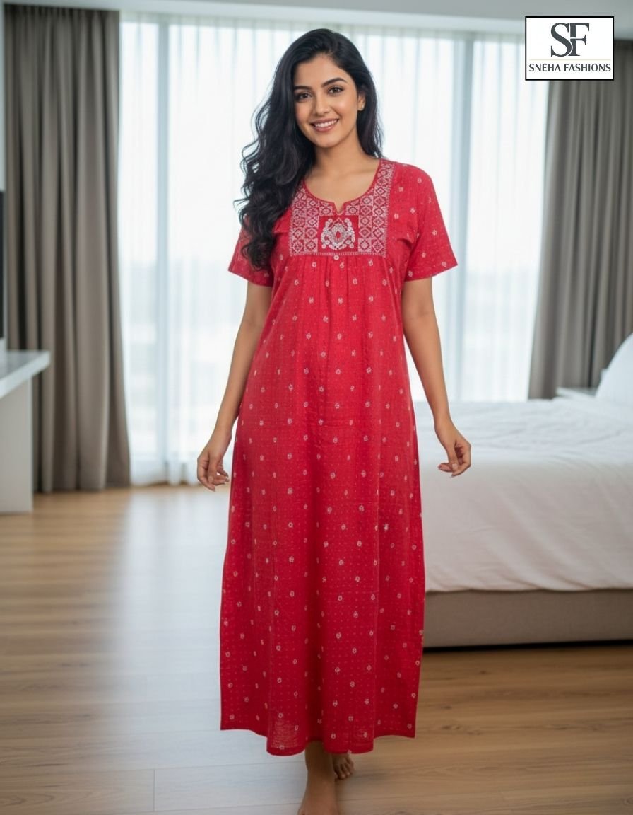 Red Ethnic Nighty (3)