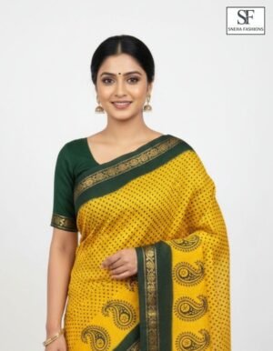 Mango Design Zari Border Sungudi Saree